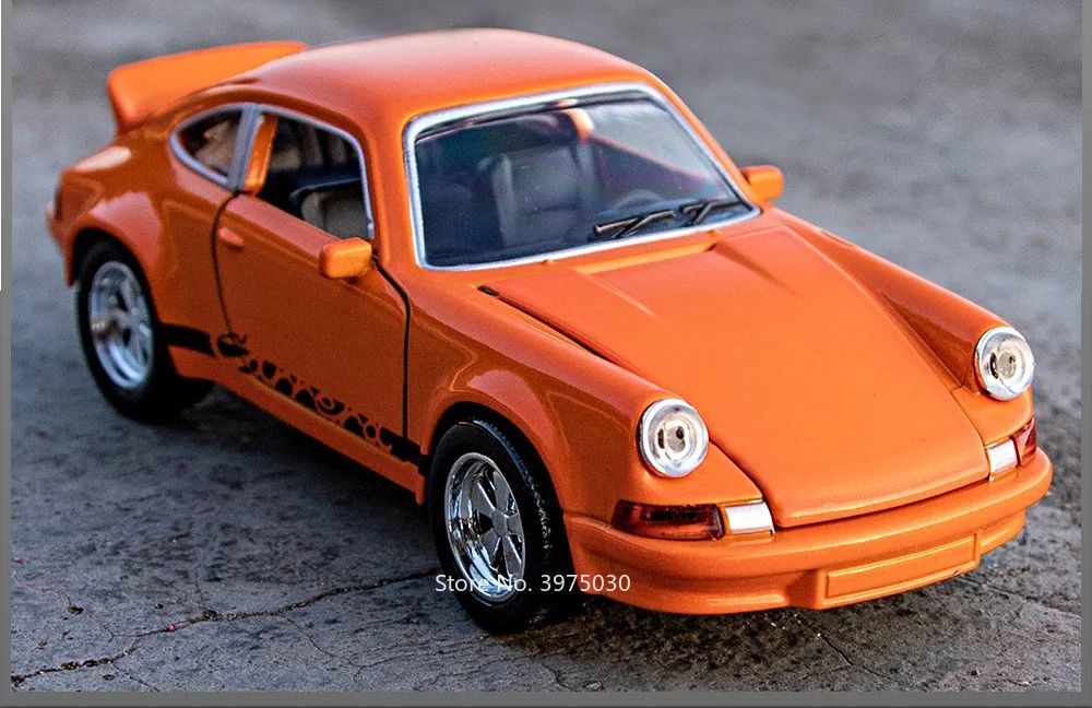 1:36 Porsche 911 Carrera 1974 Toy Models Alloy Diecast Cars 4 Doors Opened Light Sound Miniature Vehicles Boys Educational Toys