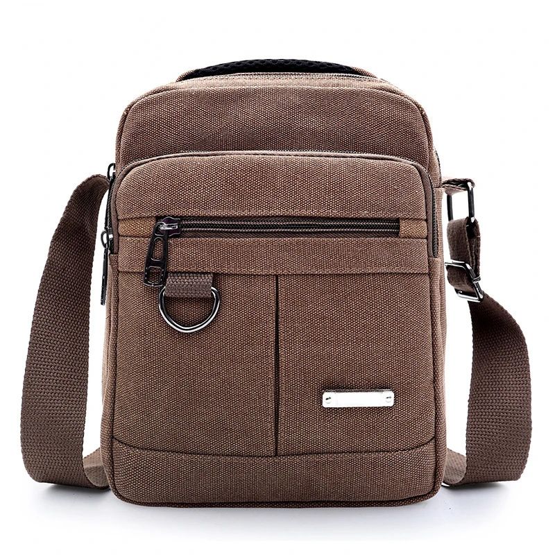 Canvas Shoulder Bag Men's New Korean Style Canvas Messenger Bag Outdoor Leisure Travel Portable Shoulder Bag Purse Handbag