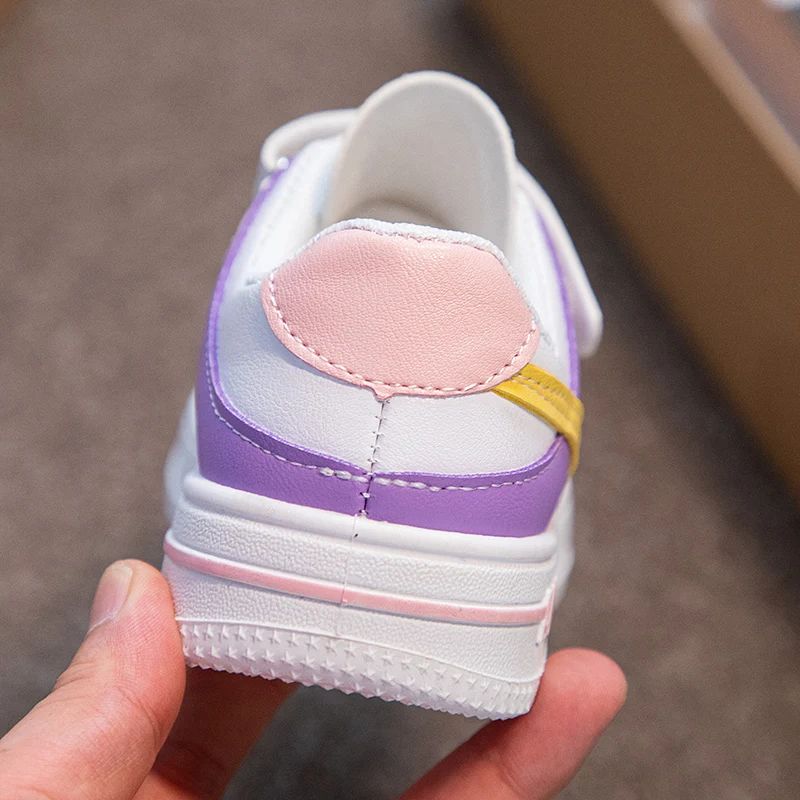 Children's Sneakers Kids Fashion Design White Non-slip Casual Shoes Boys Girls Hook Breathable Sneakers Toddler Outdoor Shoes