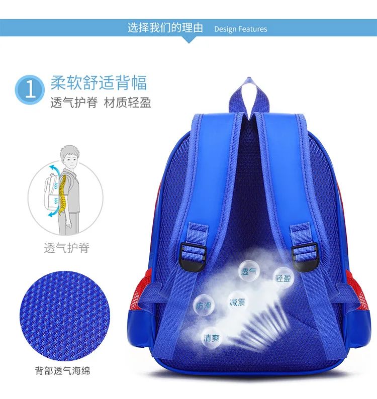 New Children School Bag Boys Girls Spider Man Cartoon Kindergarten Schoolbags Kids Orthopedic Backpacks 4-13 Year