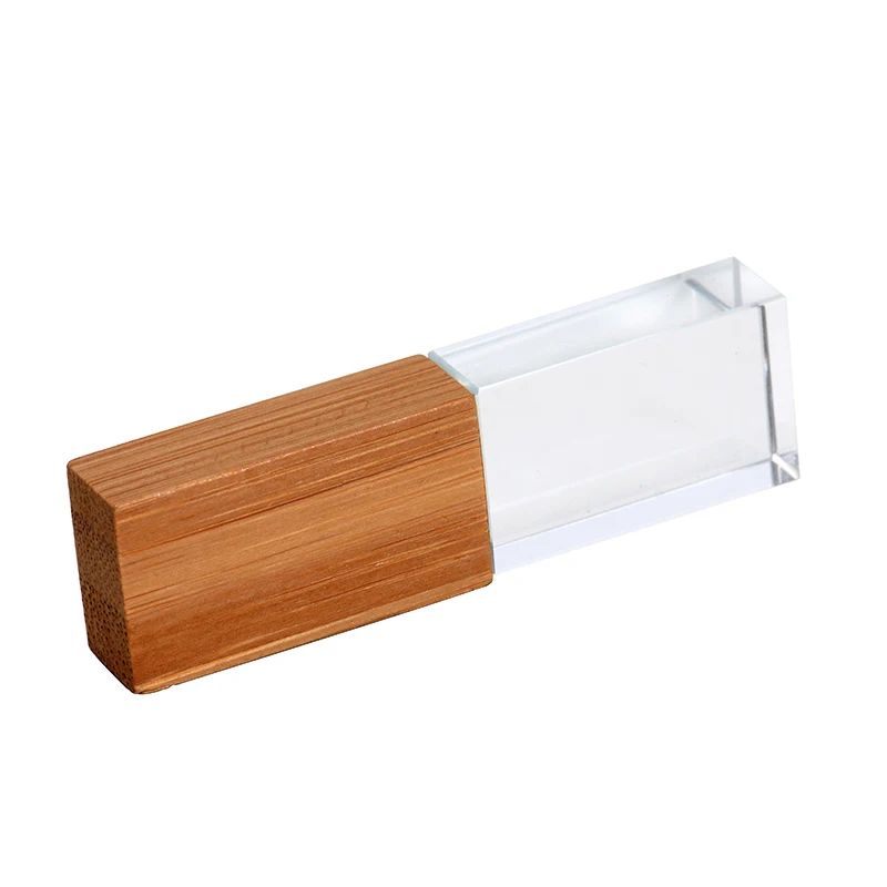 JASTER Wooden Crystal USB 2.0 Flash Drive 128GB Pretty Memory Stick With Walnut Wooden Box 64GB Wedding Gift Pen Drive 32GB 16GB