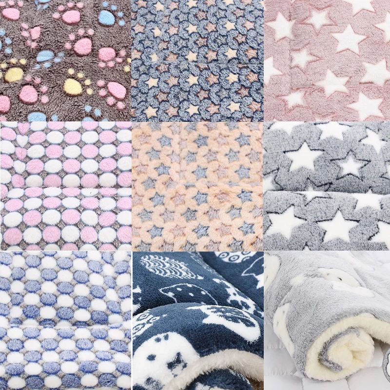 Pet Mat Thickened Autumn/Winter Warm Kennel Cat/dog Blanket Non-slip Seat Mat Soft Flannel Cotton Mat for Small and Large Dogs