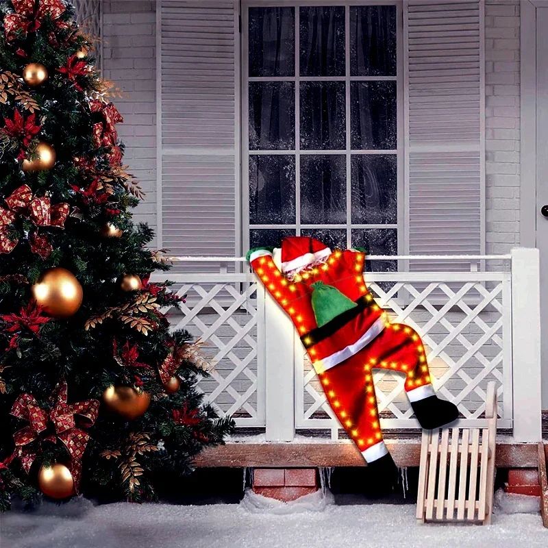 Santa Claus Climbing Wall Climb the wall/climb the window/climb the car/climb the door roof balcony garden Christmas outfit