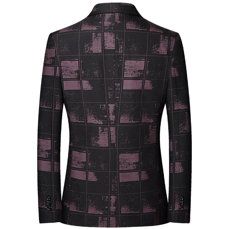 Black Men V-neck Single-breasted Suit Jacket, Fashion Slim Dress Coats, Blue Gray Yellow Blazers, Male Casual Tops Asian Size