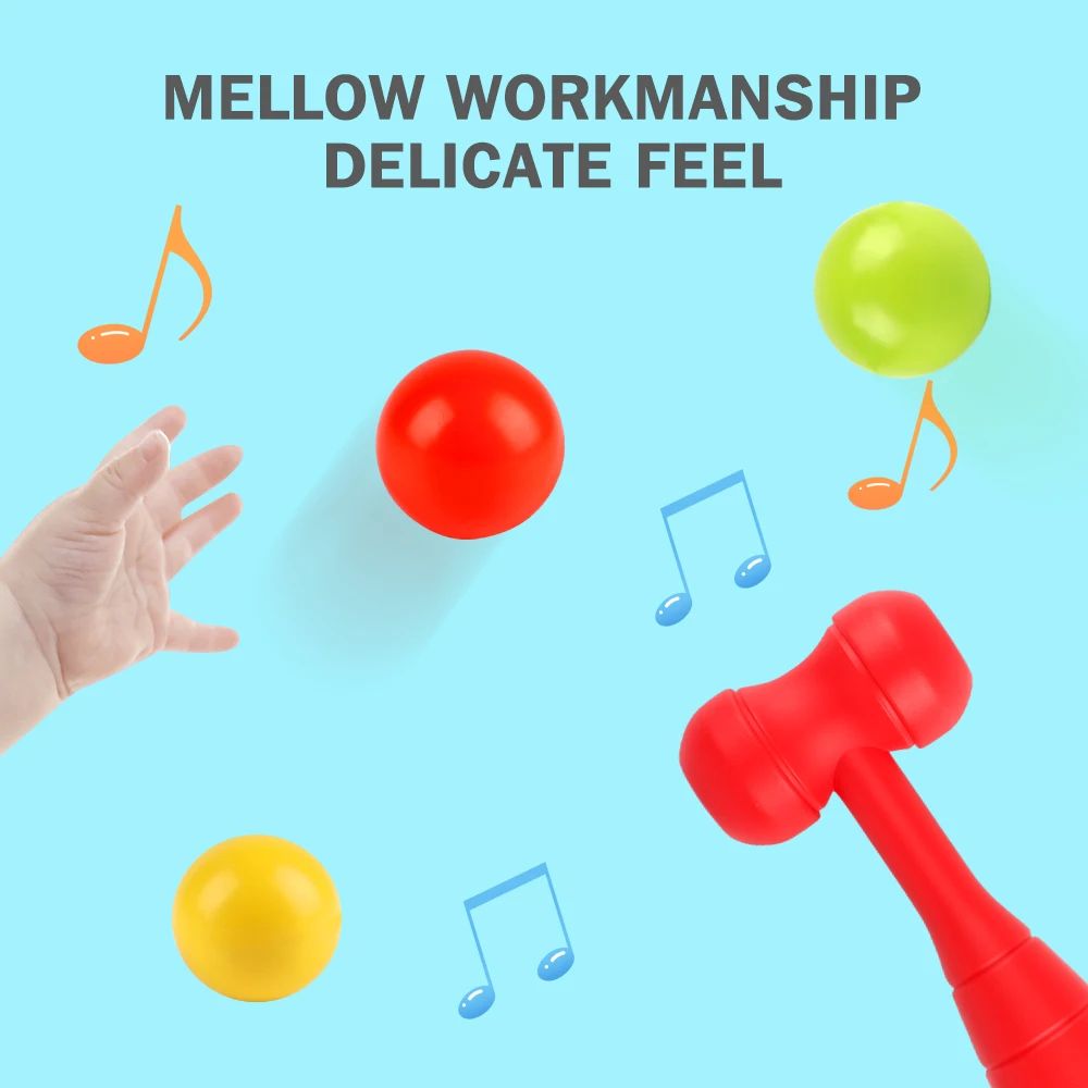 Engaging Pop-Up Hammer Toy for Babies Educational Stacking Balls Game Toys Gifts for Children's Preschool Fun for Boys Girls
