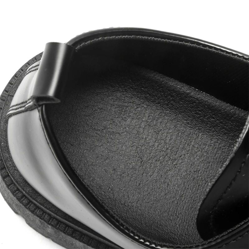 Fashion Thick Sole Leather Men Casual Shoes Classic Formal Business Men Dress Shoes Breathable Lace-Up Handmade Shoes Moccasins