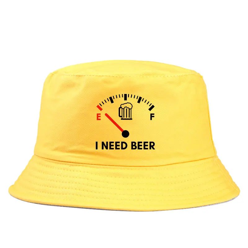I Need Beer Reversible Bucket Hat Woman Man Outdoor Sun Beach Summer Panama Hats Girl Boy Sport Casual Fisherman Caps Visor Caps