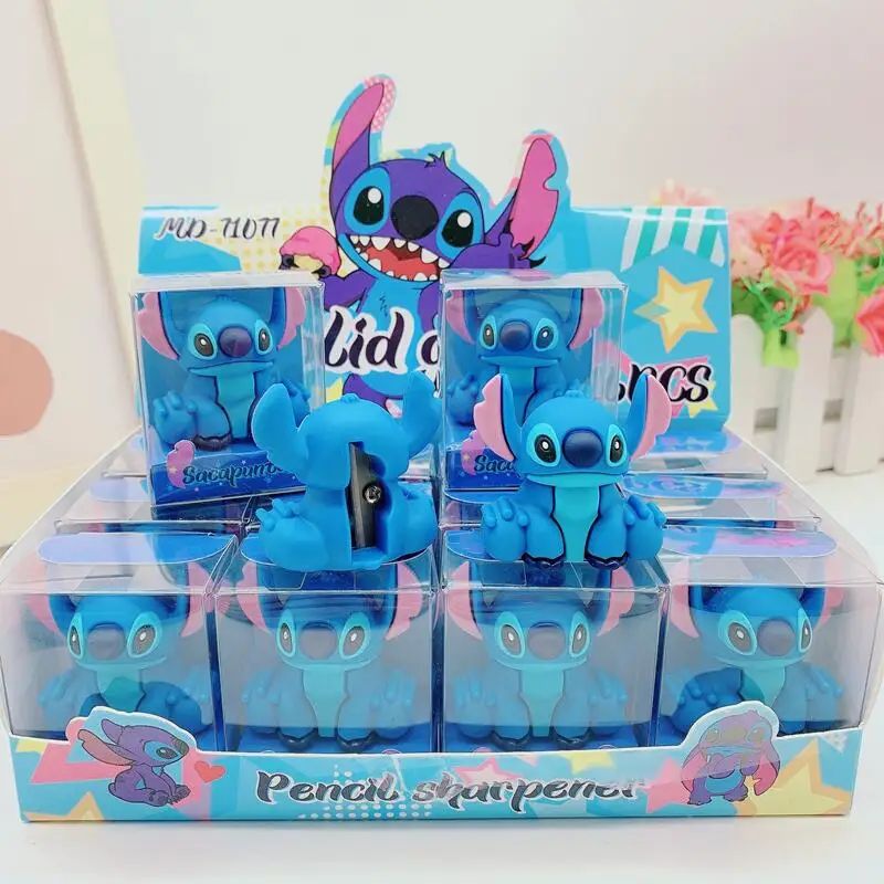 Disney Stitch Pencil Sharpeners MINISO Anime Cartoon Cute Students School Stationery Supplies Fashion Girl&Child Holiday Gifts