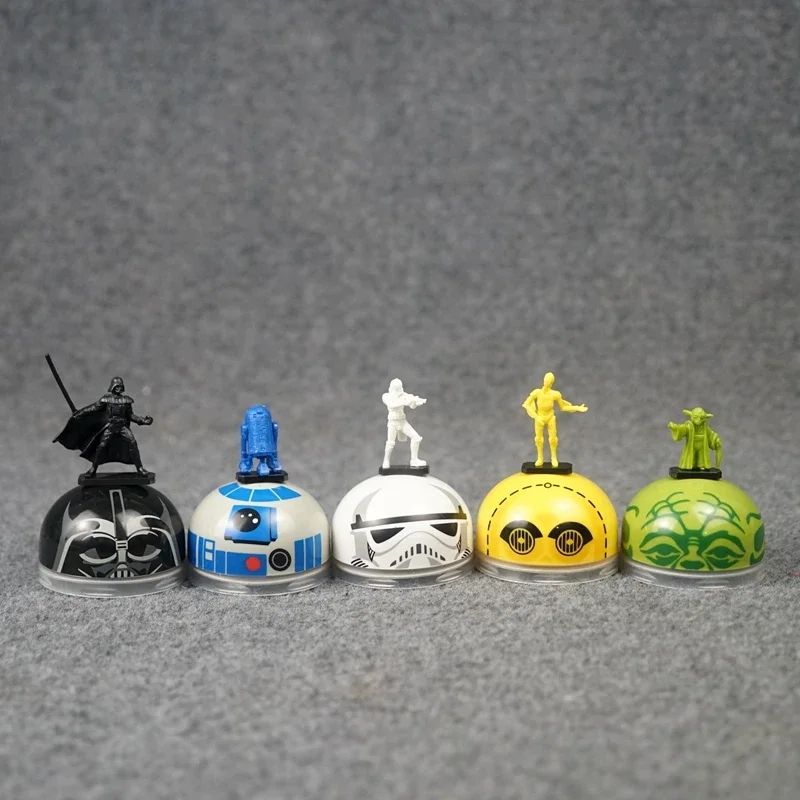 Star Wars Capsule Toy Darth Vader Imperial Stormtrooper Yoda R2-D2 C-3PO Action Figures Desktop Ornaments Collectible Toys Gifts
