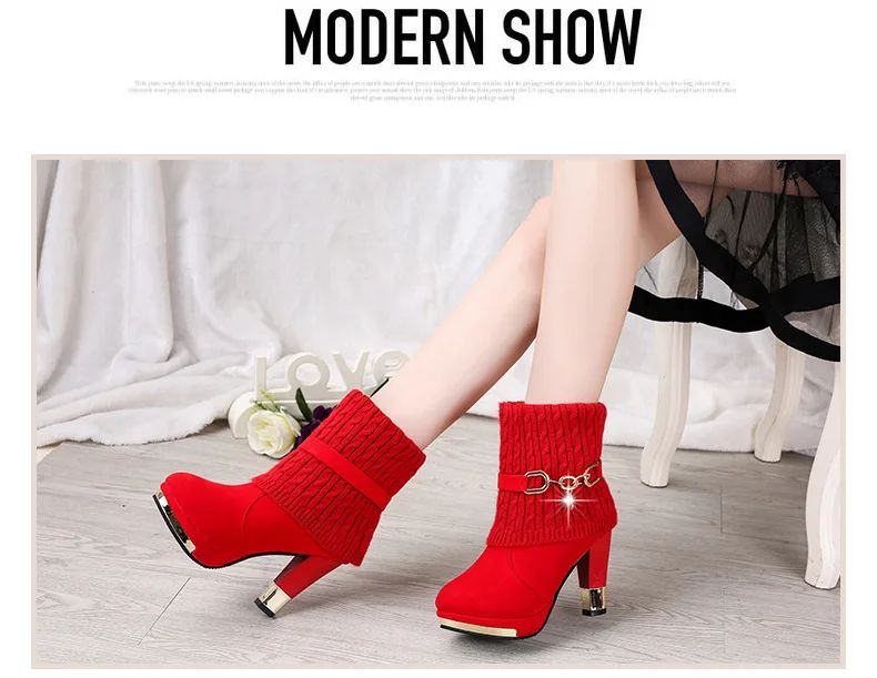 Super High Heels Platform Shoes Women High Heels Women Pumps Shoes Pointed Toe Suede Ankle Boots for Women Thick Heels Boots NEW