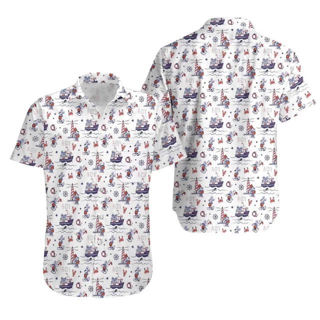 Camisa Hawaiana Con Estampado De Disney Cruise Para Hombre Y mujer, Camisa De Manga Corta Con botones, Camisa Hawaiana De Mickey