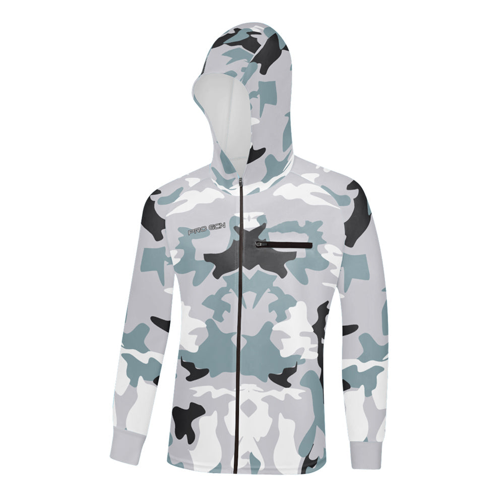 Hooded Fishing Jerseys Quick Drying Sun Protection Fishing Shirts Breathable Men Long Sleeve Fishing Clothing