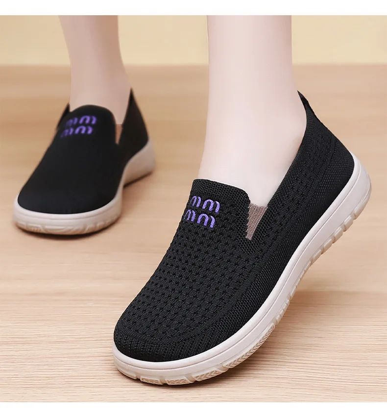 Women's Shoes Summer 2025 Breathable Single Shoes with Soft Sole Thick Sole Casual Cloth for Women Free Shippiing Shoes