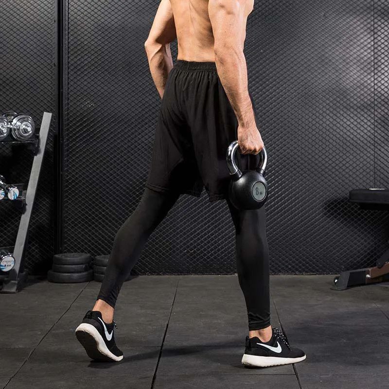 2025 Men's Outdoor Casual Quick Drying Fishing Pants, Cycling, Hiking, and Tight Elastic Two-piece Fitness Running Pants