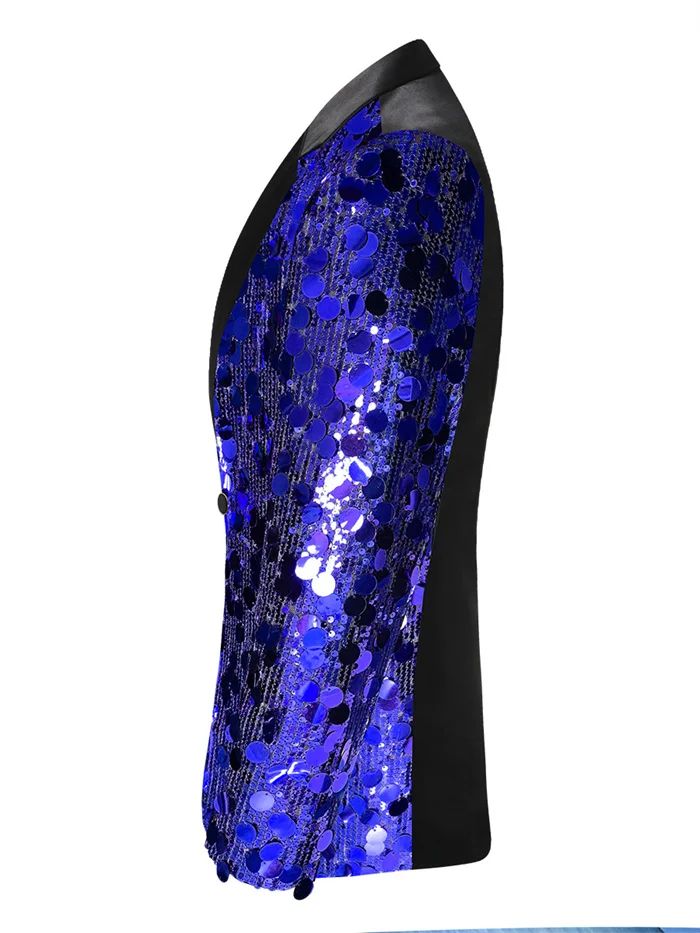 New Men Luxury Sequin Suit Jacket Silver / Gold Fashion Singer Bar KTV Dance Party Stage Performance Dress Blazers Coats