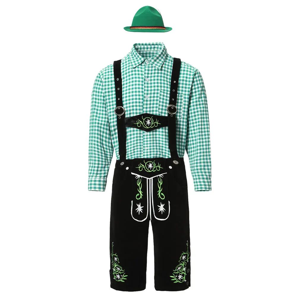 Men Oktoberfest Costume German Oktoberfest Pubs Bartender Outfit Beer Man Costumes Lederhosen Bavarian Octoberfest