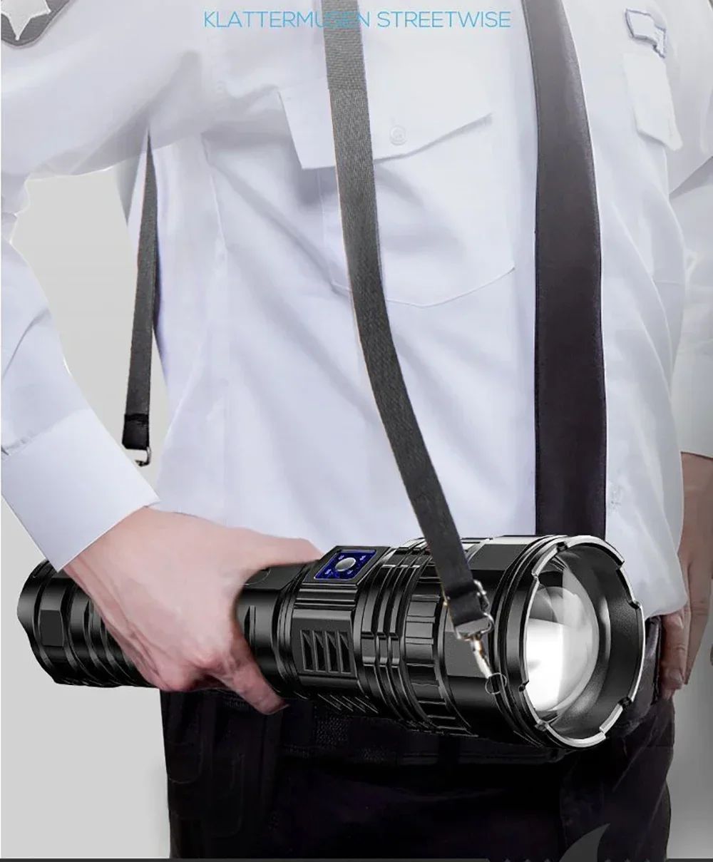 Ultra Bright Torch Built-in Battery Flash Light Emergency Spotlights 5km 1500W Most Powerful Led Flashlights Tactical