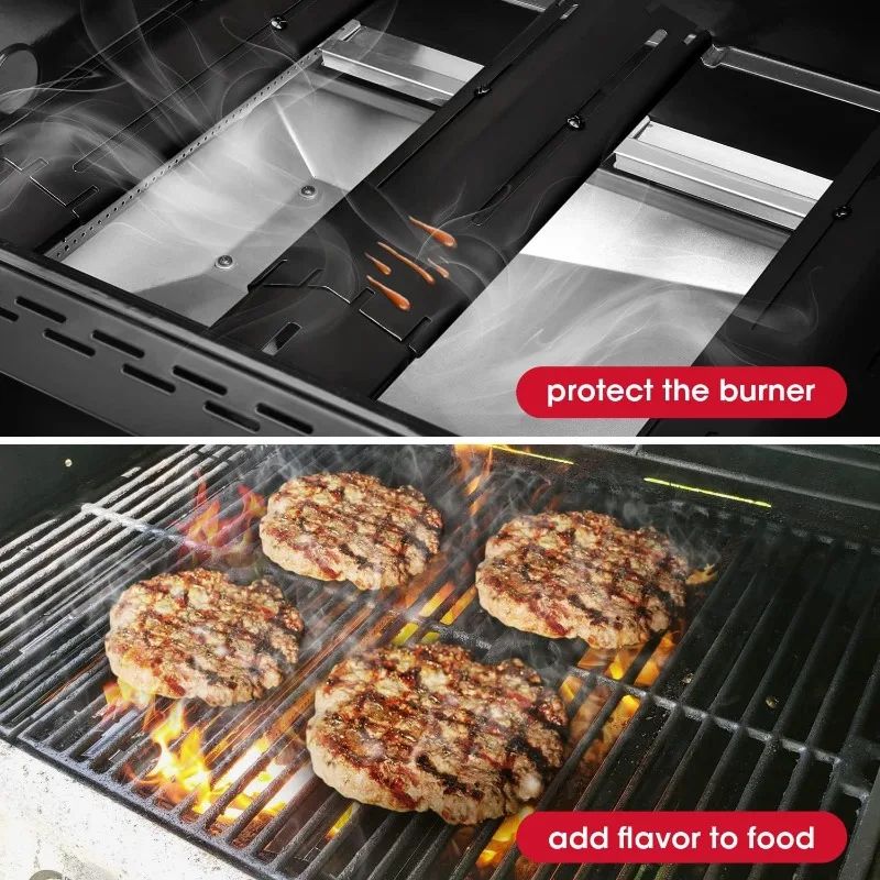 Universal Heat Plates Tent Shield Grill Parts Stainless Steel Adjustable Burner Cover Flame Tamer for Nexgrill Parts Charbroil