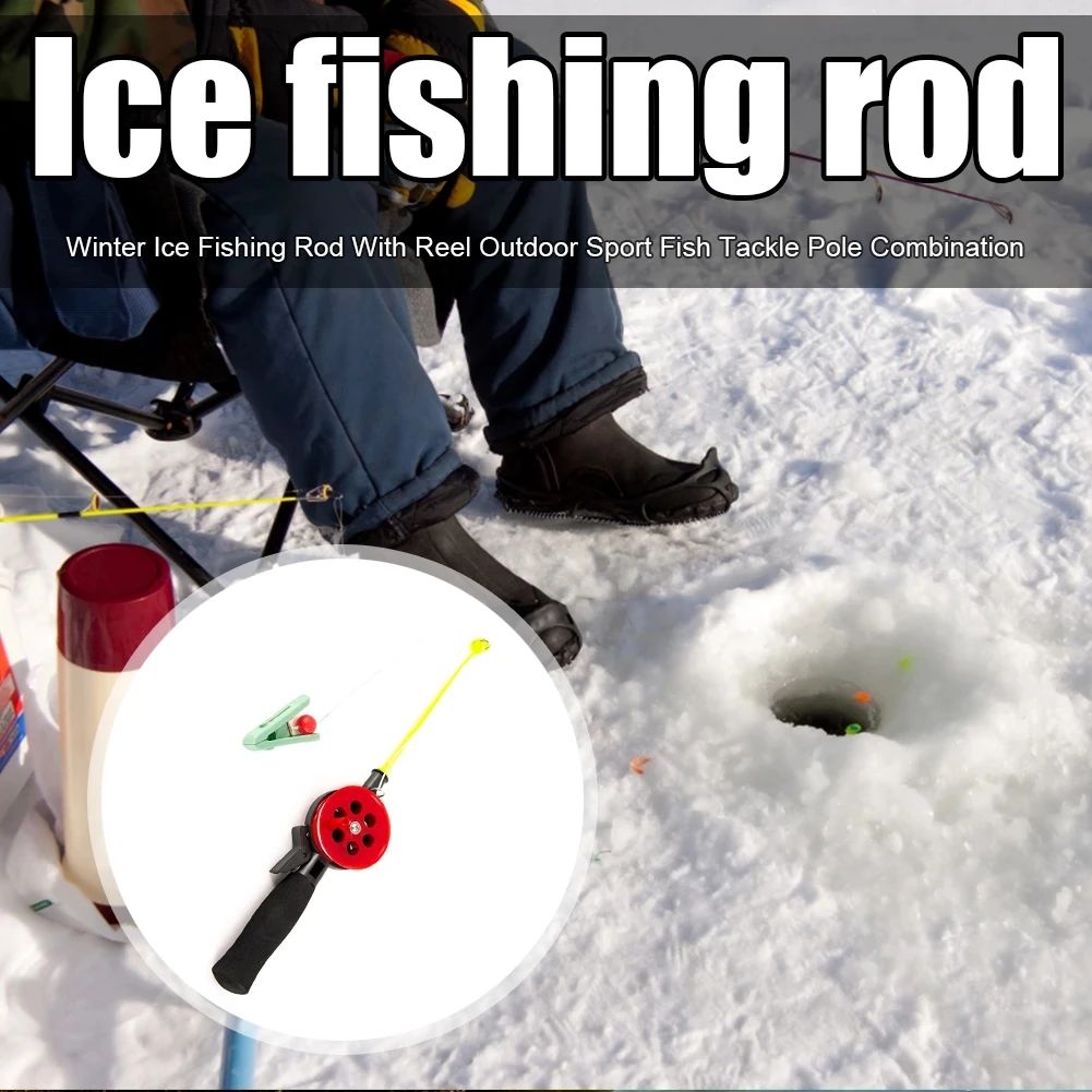 NEW For Outdoor Fishing Portable Accessories Crab Fishing Rod Fishing Tackle Pole with Clip 34cm Winter Outdoor Ice (random)