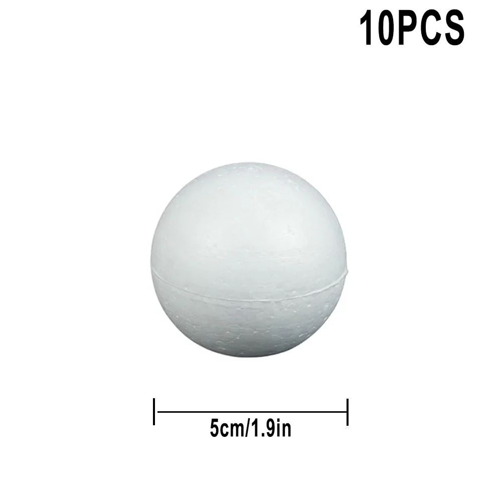 10pcs Solid Foam Ball Polystyrene Balls 50mm-100mm Round DIY Accessory Handmade For Party Celebration Christmas Decoration