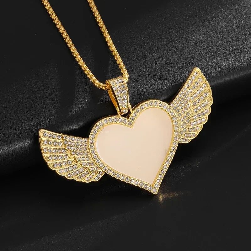 Bling Iced Out Pistol Pendant Submachine Gun Necklace Men Personality Hip Hop Rock Punk Cool Street Party Jewelry Gift