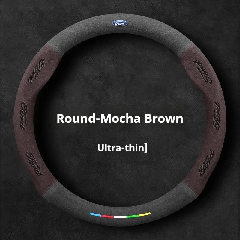 Car Suede Anti-slip Steering Wheel Cover For Ford Mondeo Focus Raptor Puma Edge Explorer Ecosport Ranger F150 Kuga Fiesta Fusion