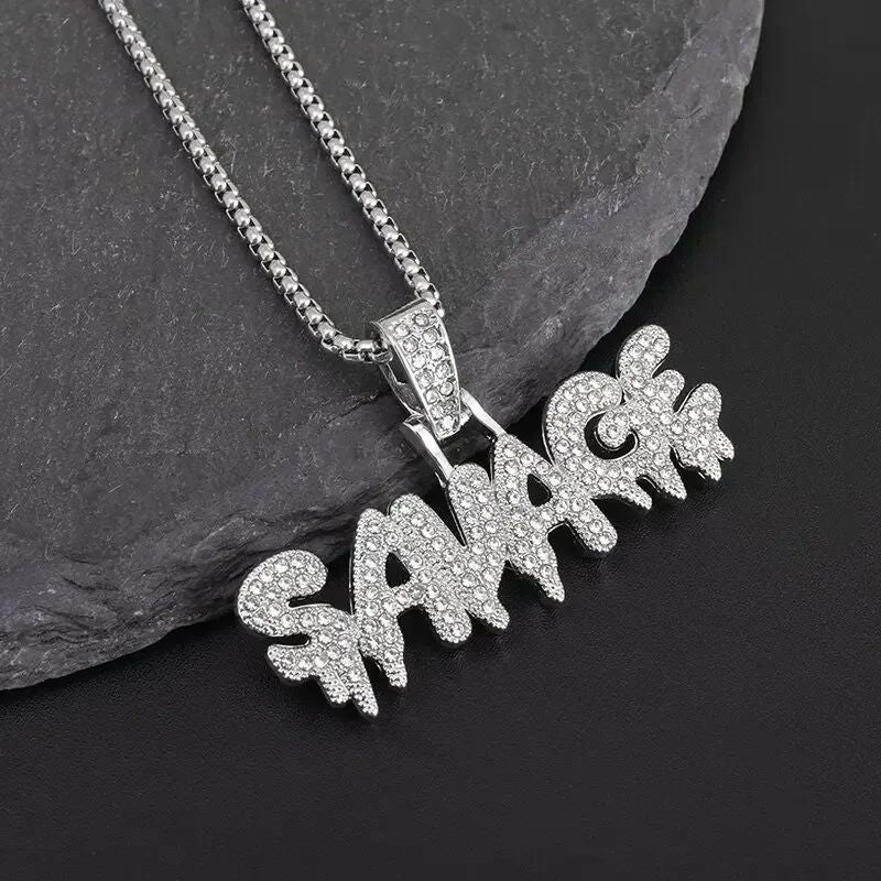 Bling Iced Out Pistol Pendant Submachine Gun Necklace Men Personality Hip Hop Rock Punk Cool Street Party Jewelry Gift
