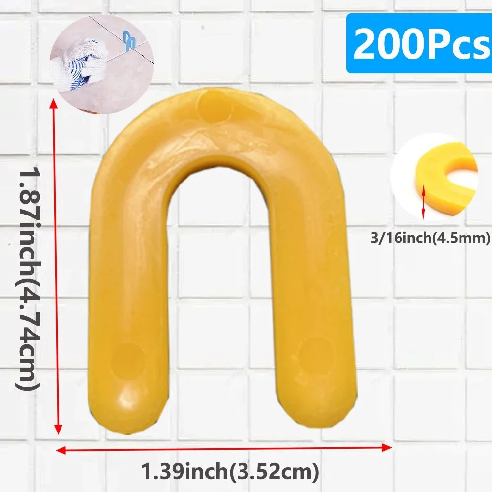 100/200Pcs Reusable U-Shape Ceramic Spacers Tile Clips Leveling System Wedge for Floor Wall Tile Gap Fixing Construction Tools