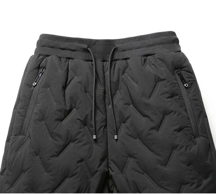 8xl Winter Thickened Mens Down Pants High Quality Fashion Drawstring Sports Pants Men's Jogger Outdoor Loose Leisure Down Pants