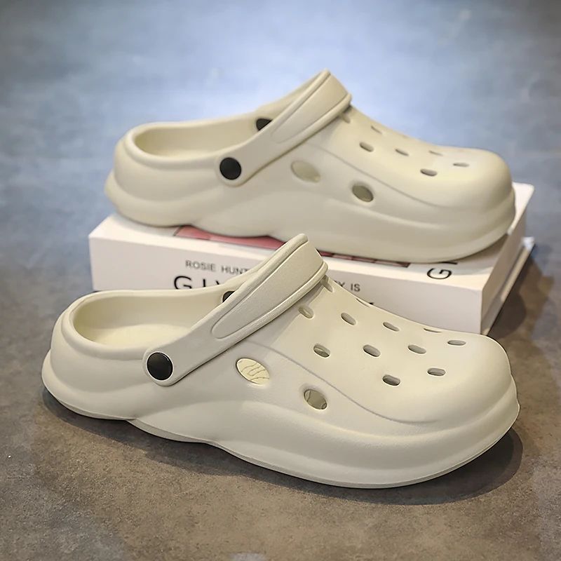 Mens Summer Beach Sandals Unisex Casual Garden Clogs Outdoor Wide Toe Cross Sandals for Ladies Non Slip House Shower Slippers
