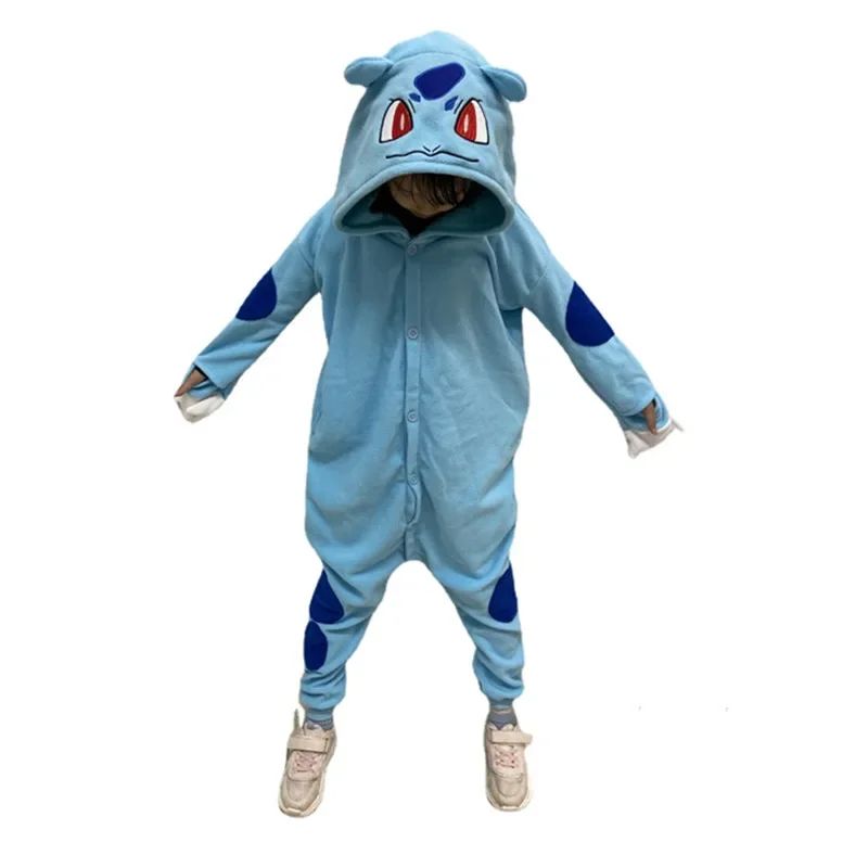 TAKARA TOMY Pokemon Jigglypuff Pikachu Gengar Snorlax Onesie Kigurumi Kids Cosplay Bulbasaur Halloween Pijama Anime Pajamas
