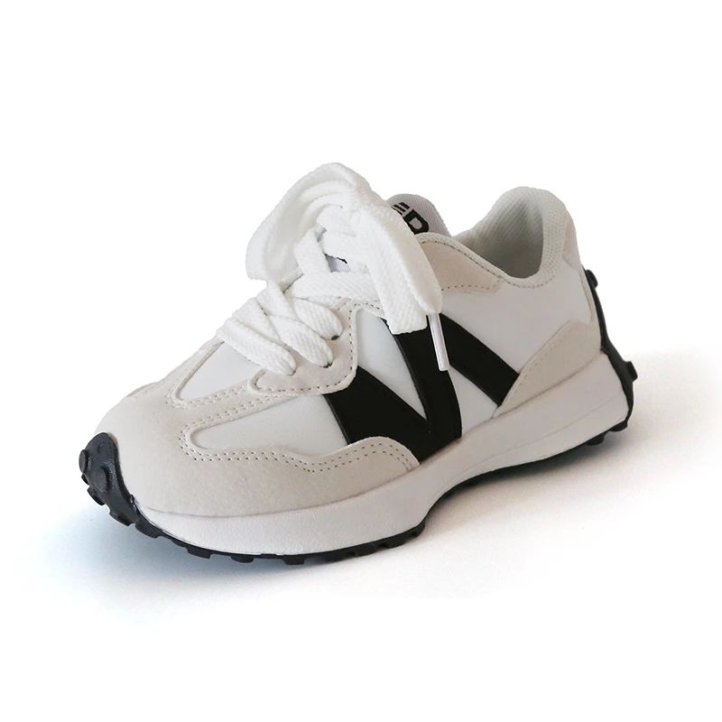 Children's Spring New Leather Upper Sneakers Kids Non-Slip Casual Shoes Boys Girls Soft Sole Students Tennis Toddler Sport Shoes