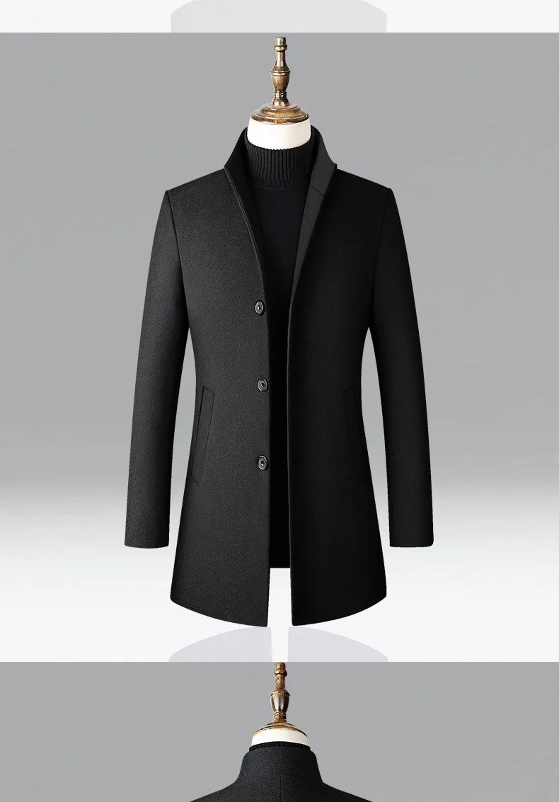 TFETTERS Brand Trench Coat Korean Fashion Business Casual Stand Collar Long Jackets for Men 2025 Autumn Windbreaker Winter Coats