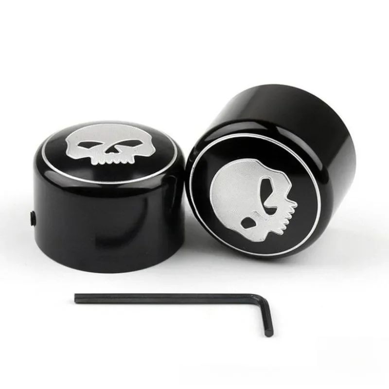 Motorcycle Accessories Skull Front Axle Cover for Harley XL883/1200 X48 Dana Fat Boy Road King Great Glide Aluminum Alloy