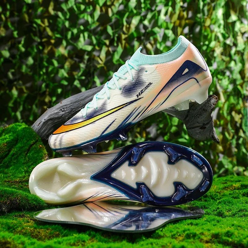 New Men Football Boots Match Ultralight Grass Cleats Soccer Shoes Sneakers Indoor Breathable Long Spikes Training Drop Shipping