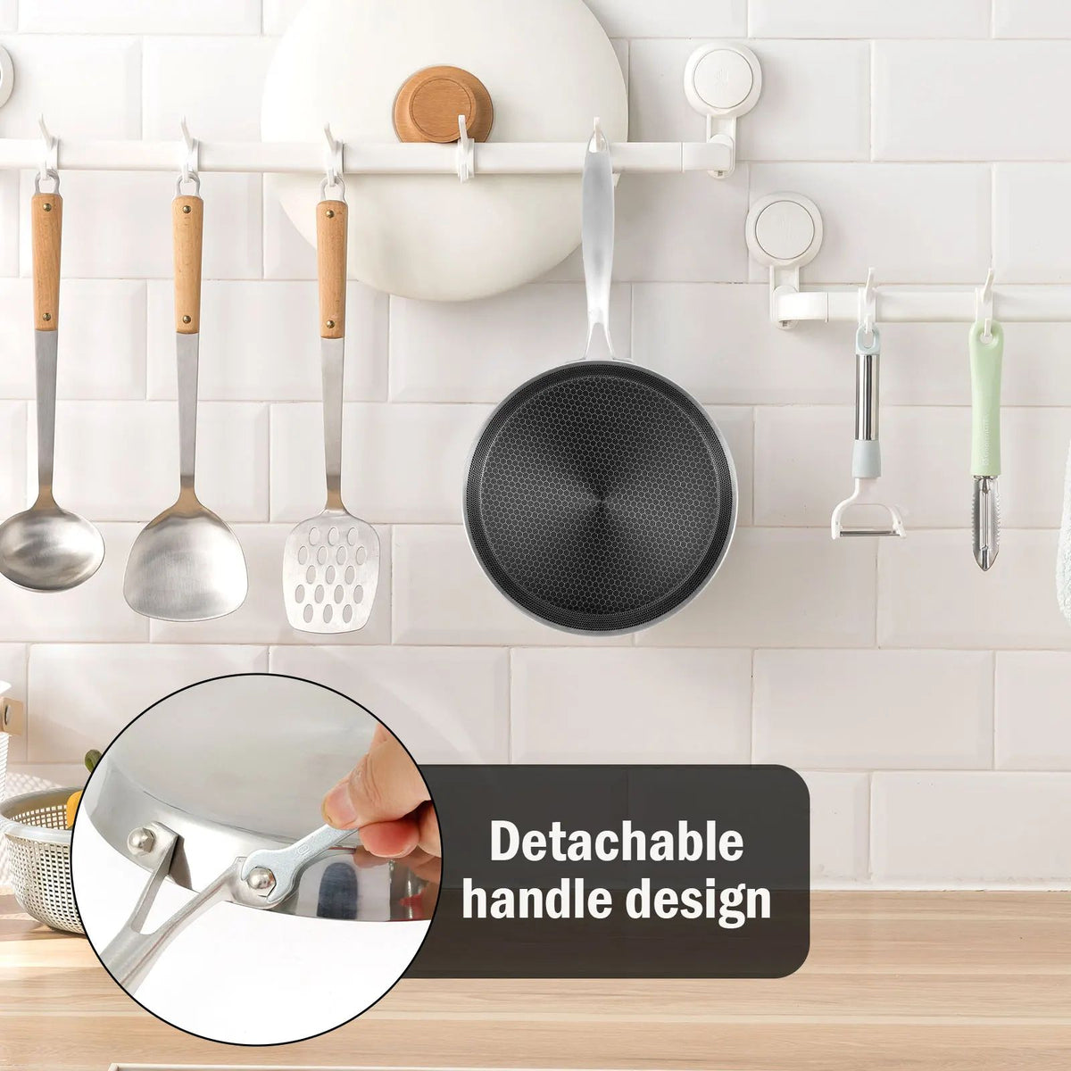 Crepe Pan Nonstick Honeycomb Dosa Pan Stainless Steel Ergonomic Handle Kitchen Pancake Pan Induction Compatible Tortilla Pan