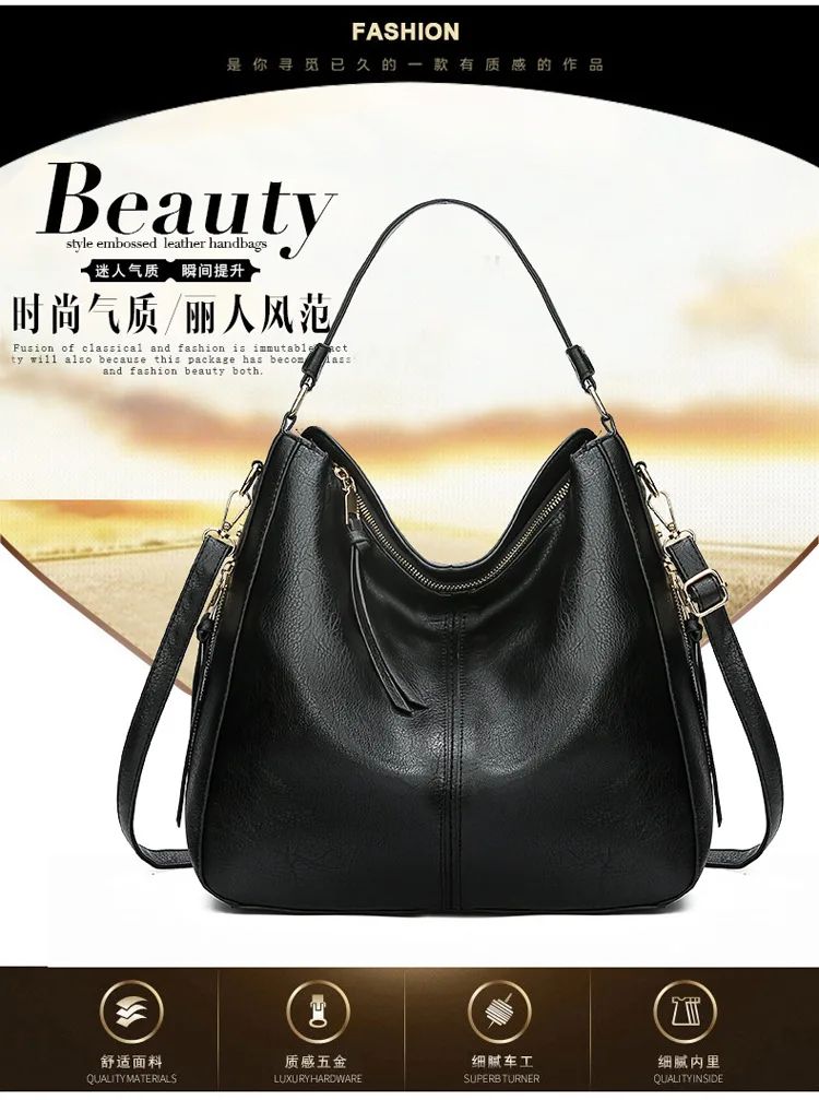 New women's handbag, single shoulder crossbody bag, PU women's tote bag, large capacity women's bag