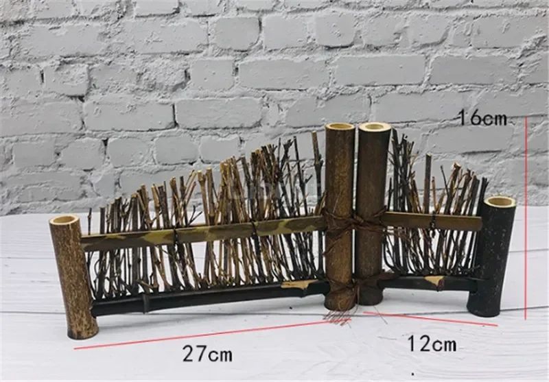 Vintage bamboo sushi dish bamboo fence Japanese Korean fence plate Cuisine Sushi Boats Bamboo Creative Exquisite Sushi Tools