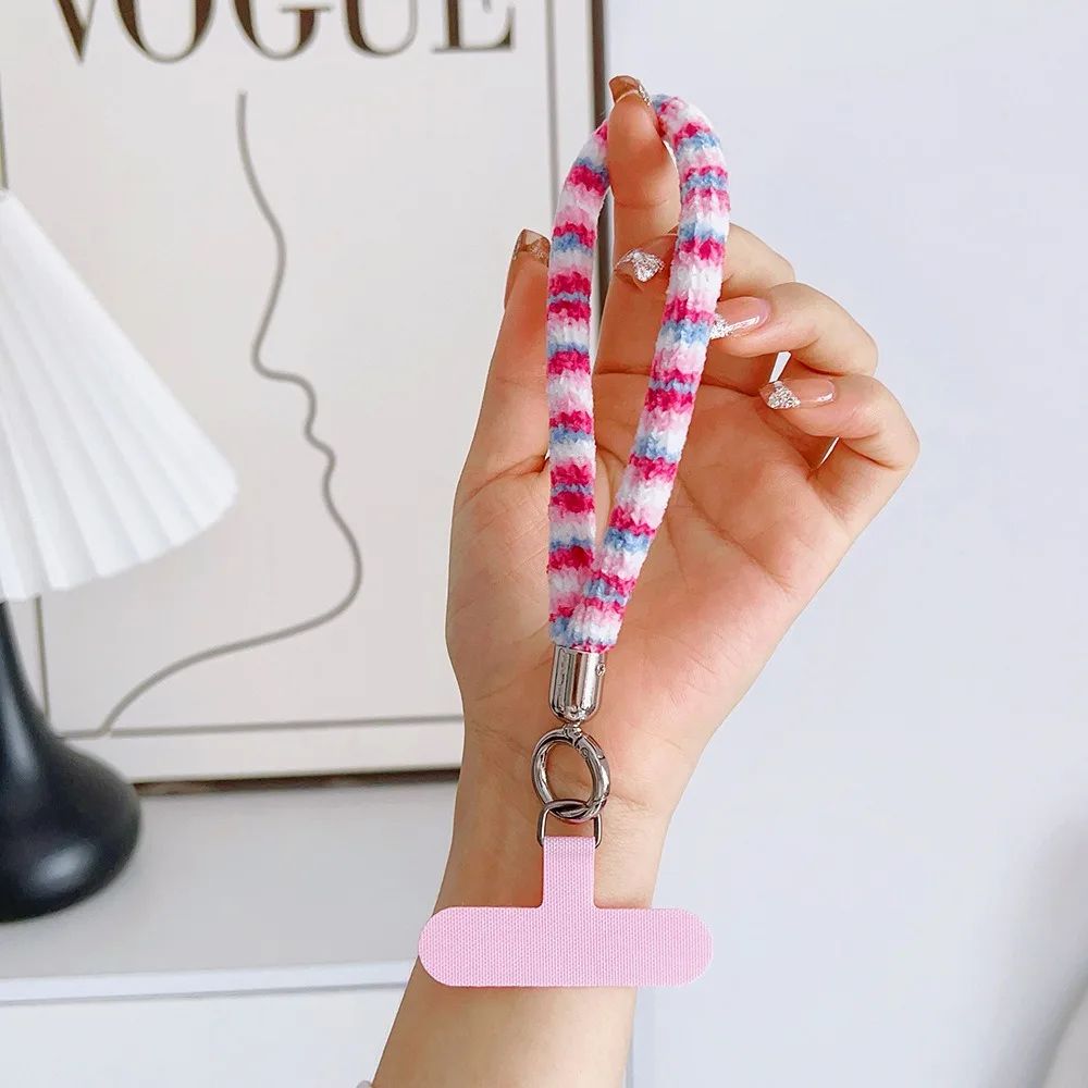 Autumn And Winter New For Mobile Phone Lanyard Colorful Camera Anti Loss Dopamine Wristband Rope Water Cup Bag Short Keychain