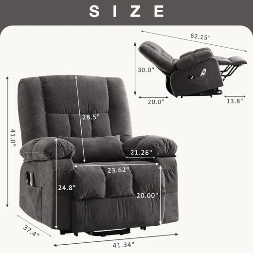Power Lift Recliner Chair Recliners for Elderly with Heat and Massage Recliner Chair for Living Room with Infinite Position