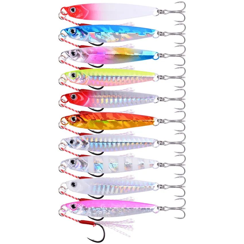 3/5/8pcs Metal Jig Fishing lure Set 7g 10g 14g 21g 28g 40g Sea Shore Casting Jigging lures Jigs Spoon Saltwater Artificial Bait