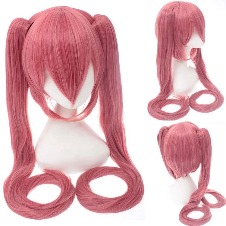 28 Colors Mi Ku Cosplay Wig Long Heat Resistant Synthetic Hair Clip Ponytails Halloween Party Wigs + Wig Cap Snow Mi Ku