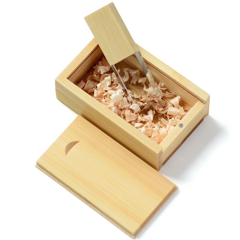 JASTER Wooden Crystal USB 2.0 Flash Drive 128GB Pretty Memory Stick With Walnut Wooden Box 64GB Wedding Gift Pen Drive 32GB 16GB