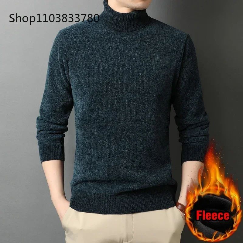 Men Turtleneck Sweater Casual Thick Men's Rollneck Knitted Sweater Warm Mens Jumper Woolen Sweater Male Outwear Knitwear 3XL 4XL