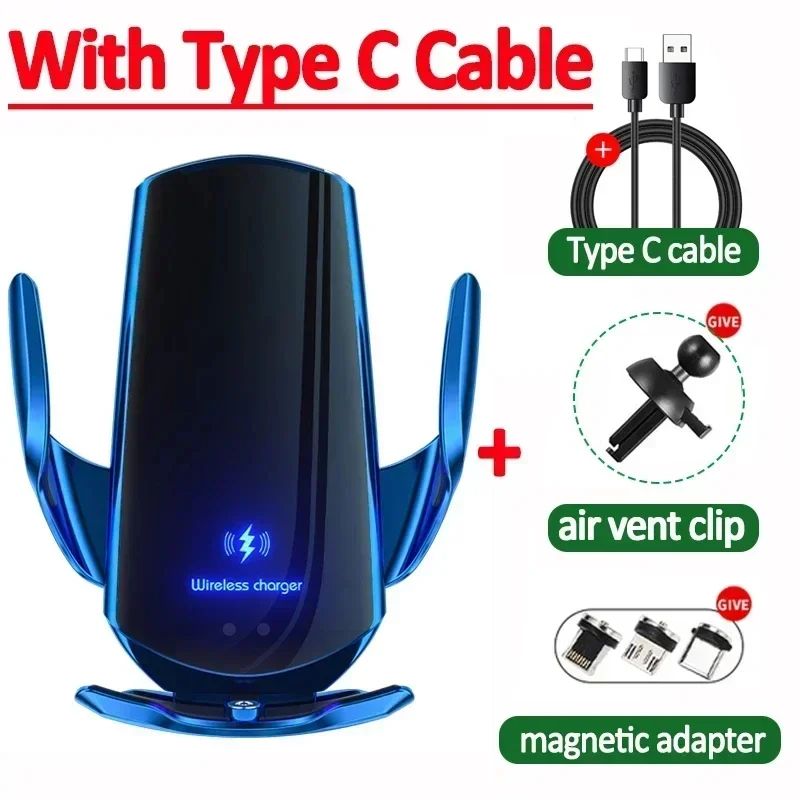 100W Wireless Car Charger Magnetic Car Phone Holder For iPhone 11 12 13 14 15 Pro Xiaomi Samsung Fast Charging Wireless Chargers