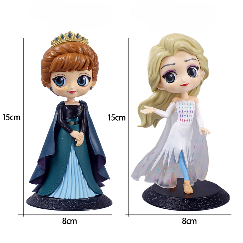 Disney Frozen Elsa Anna Princess Action Figure Cute Cartoon Model Dolls Collection Kids Toys Cake Decoration Room Ornaments Gift