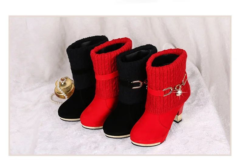 Super High Heels Platform Shoes Women High Heels Women Pumps Shoes Pointed Toe Suede Ankle Boots for Women Thick Heels Boots NEW