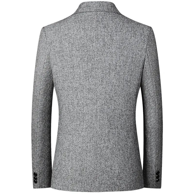 Black Men V-neck Single-breasted Suit Jacket, Fashion Slim Dress Coats, Blue Gray Yellow Blazers, Male Casual Tops Asian Size