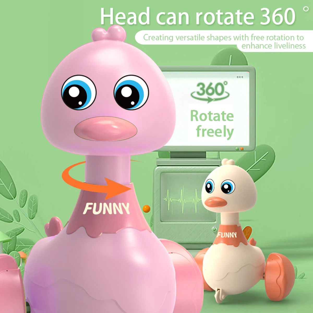 Baby Climb Toy Inertia Pull Back Cars Swing Duck Toy Cartoon Press Vehicles Glide Early Education Toys for Toddlers Boys Girls