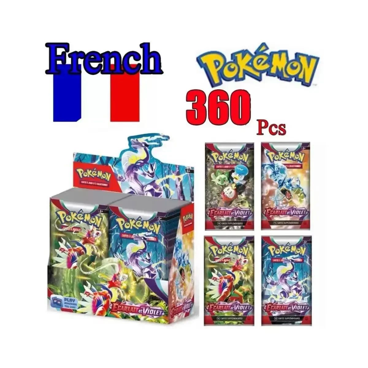 French 36 Packs Pokemon Card ASTRES RADIEUX Obsidian Flames Brilliant Stars Lost Origin Pokémon Booster Battle Transaction Card